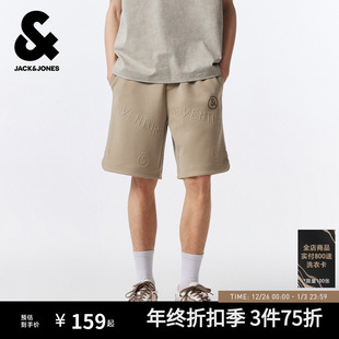 子男装 杰克琼斯运动短裤 肌理提花宽松休闲五分裤 2025新款 男秋季