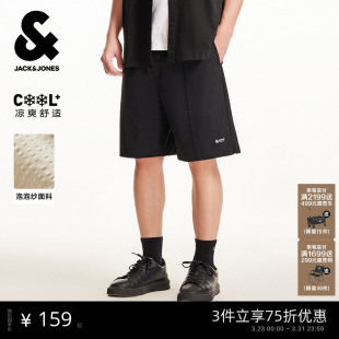 子男士 透气宽松休闲五分短裤 杰克琼斯男装 2026春季 泡泡纱凉感