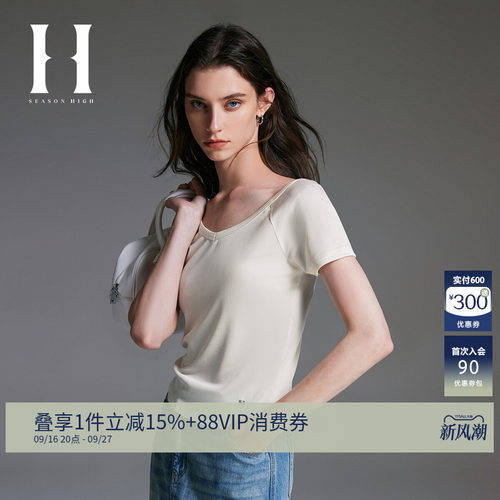 SEASONHIGH短袖潮流常规低圆领