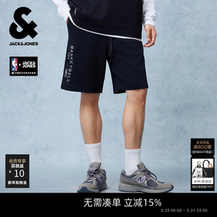 新款 春夏季 杰克琼斯男装 松紧抽绳休闲运动潮宽松短裤 NBA联名