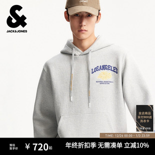 型NBA联名湖人队字母刺绣袋鼠口袋 卫衣宽松版 杰克琼斯春季 男装