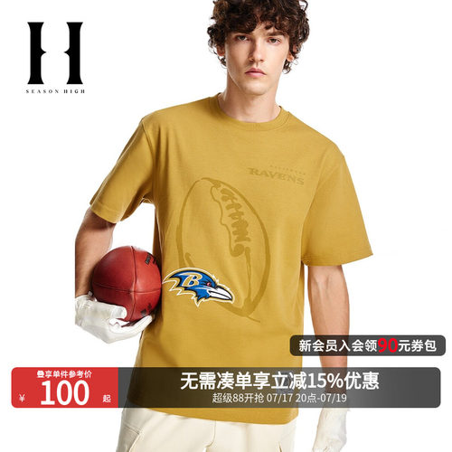 SEASONHIGH联名刺绣胶印短袖T恤