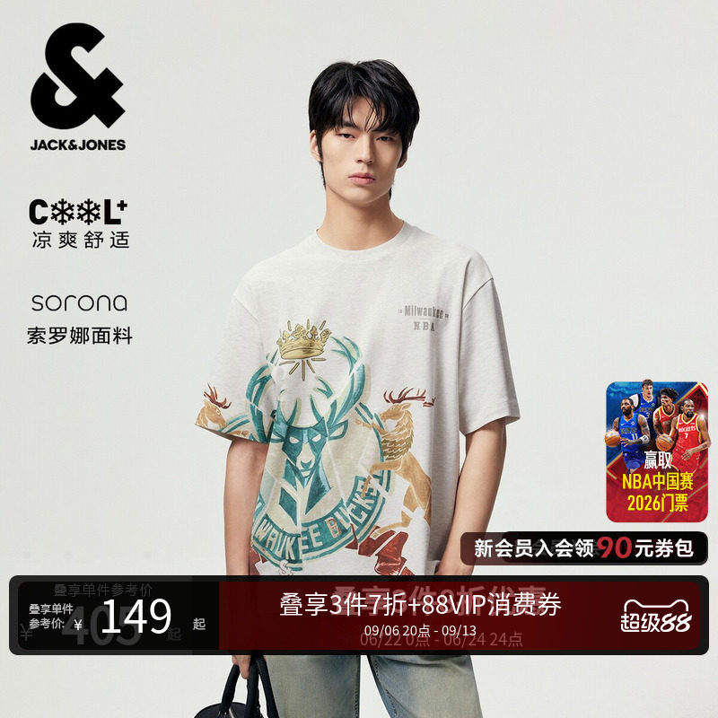 杰克琼斯NBA联名夏男短袖T恤图片