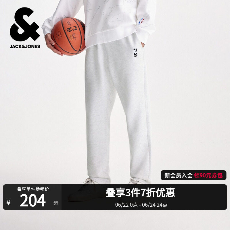 杰克琼斯春季男装时尚百搭NBA联名卫裤休闲裤长裤裤子常规男款 - 实物图
