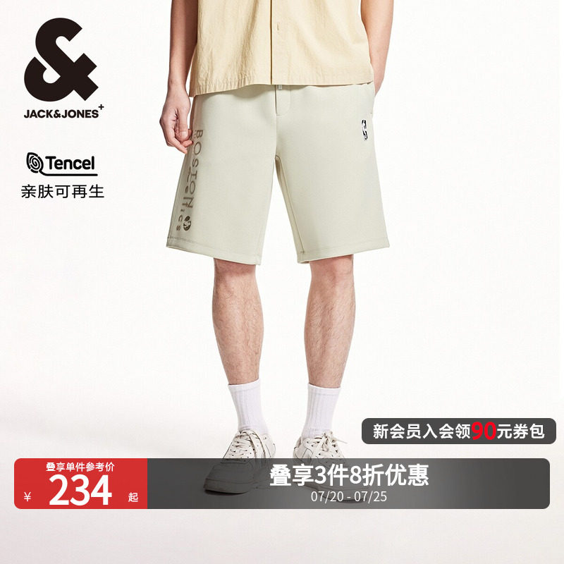 杰克琼斯男装夏季NBA联名款凯尔特人队篮球休闲短裤男裤子26年潮