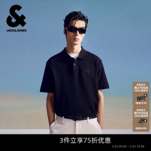 新款 宽松短袖 式 DALI联名男秋季 T恤高级翻领 士polo衫 杰克琼斯男装