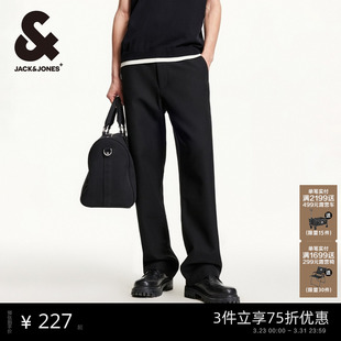 子2026年春季 杰克琼斯男装 长裤 休闲裤 简约流行直筒细罗纹面料男士