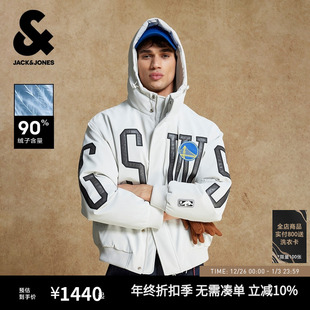 羽绒服 勇士队宽松日常舒适潮刺绣连帽短款 杰克琼斯男装 NBA联名款