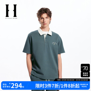 Polo衫 型装 饰三粒扣短袖 翻海鸥领 男装 HIGH夏季 SEASON T恤略宽松版