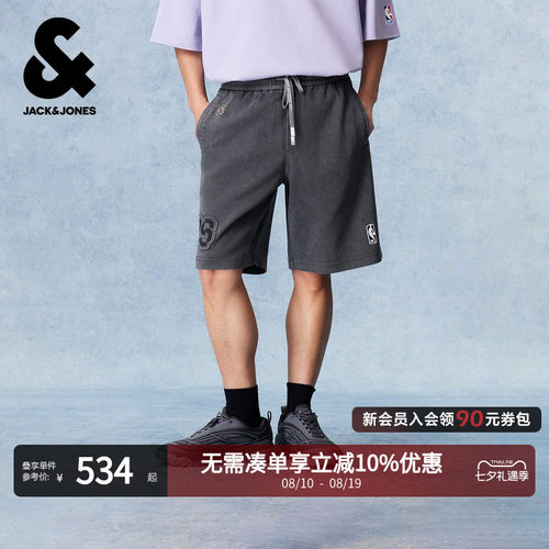 NBA联名湖人做旧宽松男短裤