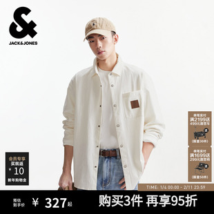 【肌理感衬衫男款】杰克琼斯衬衣外套26年春新款休闲宽松上衣男装