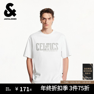 刺绣篮球印花休闲圆领短袖 杰克琼斯NBA联名款 新款 秋季 上衣 男装