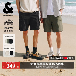 杰克琼斯男装夏工装口袋五分短裤休闲男士男款防晒速干宽松裤子