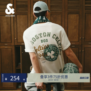 【NBA凯尔特人队】杰克琼斯复古DNA联名男装T恤短袖印花226301027