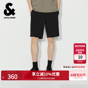 【夏季首发】杰克琼斯男装短裤子舒适肌理竖条纹刺绣弹力抽绳腰潮