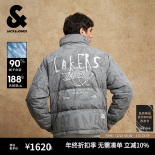 羽绒服立领运动风外套 冬季 杰克琼斯NBA联名湖人队2025年新款 男装