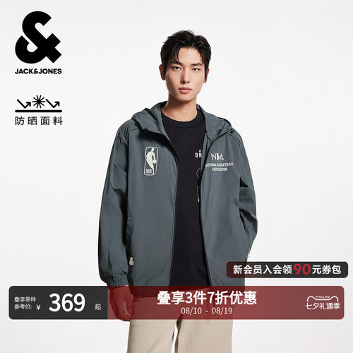 略宽松版型 连帽 拉链门襟 NBA胶印设计