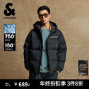 冬羽绒服新款 杰克琼斯男装 连帽外套大衣面包服 机能冰壳满印