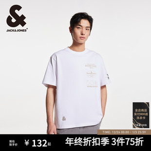 字母胶印时尚 秋季 篮球宽松休闲圆领T恤上衣 NBA联名款 杰克琼斯男装