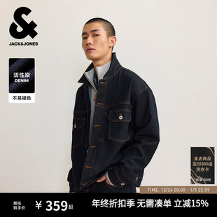 百搭休闲宽松夹克上衣男装 新款 原色水洗牛仔外套秋季 杰克琼斯男士