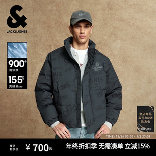 时尚 新款 衣身满印宽松休闲立领保暖外套 羽绒服冬季 杰克琼斯男装