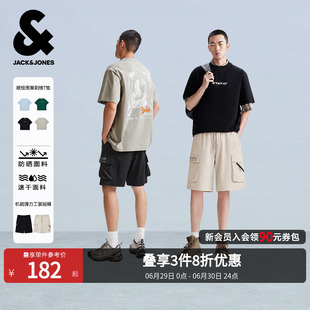 【重磅棉】杰克琼斯男装26年夏新款T恤喷绘打底衫刺绣/短裤