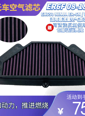 适用ER6F ER6N EX650R 08-18年摩托车配件空滤芯空气滤清器空气格
