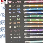 晨光金属秀秀笔儿童彩色荧光记号笔啫喱笔水彩荧光笔黑卡纸高光笔