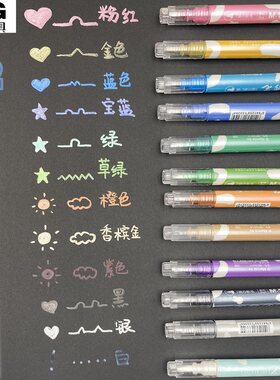 晨光金属秀秀笔儿童彩色荧光啫喱