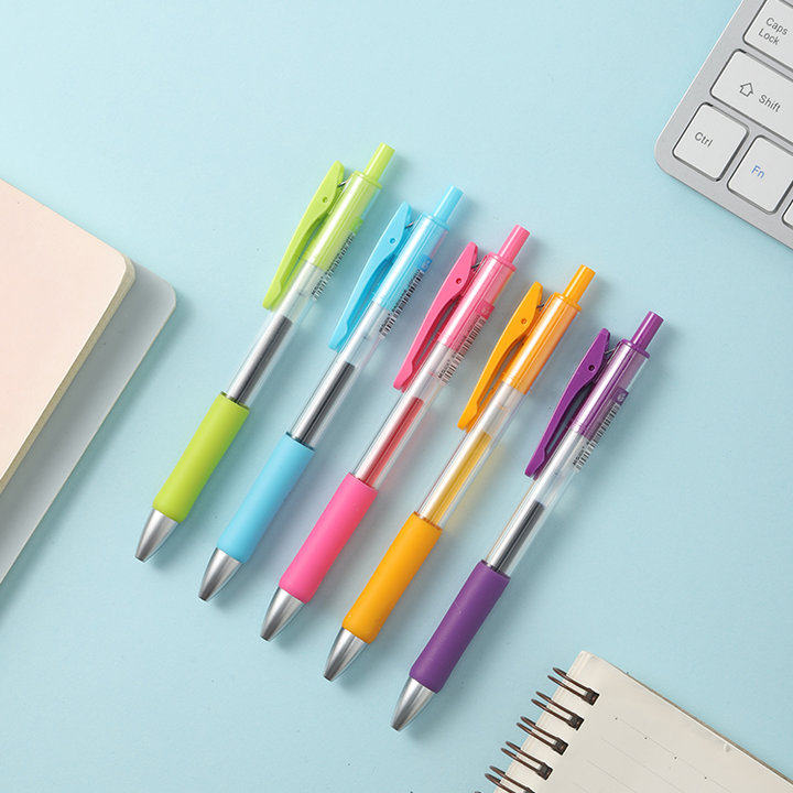 晨光大容量按动彩色果汁笔中性笔速干签字笔多色笔记手账笔j4213