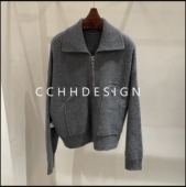 百搭时尚 欧洲站女装 韩版 新款 山羊绒洋气纯色简约宽松外套 2025冬季