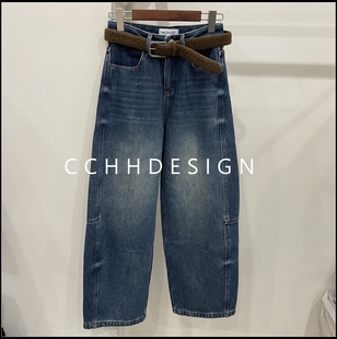 询价问客服 秒杀 高腰宽松休闲百搭显瘦阔腿弯刀小众牛仔裤 特价