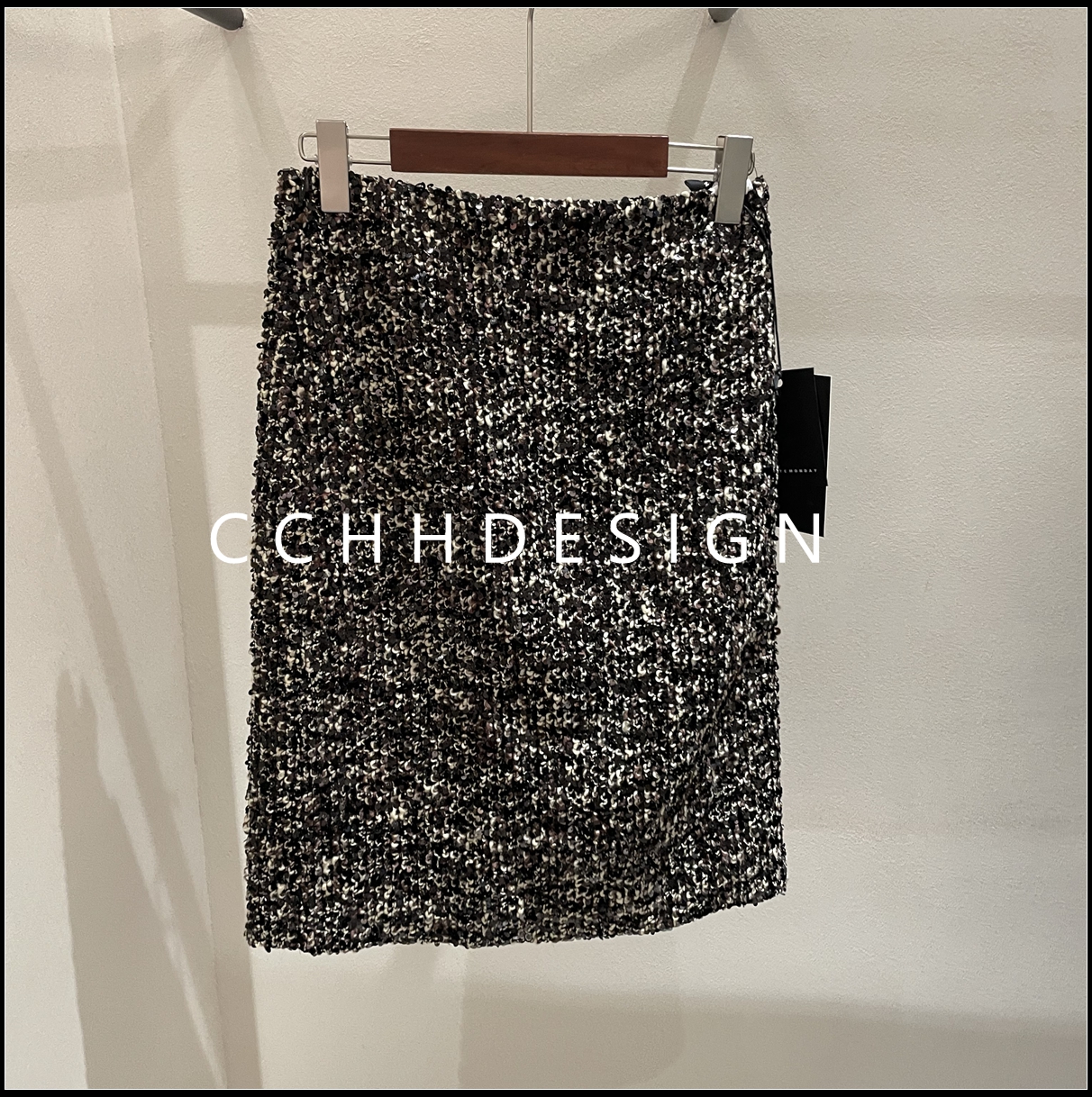 欧洲站女装2025年冬季时尚洋气亮片百搭拼接设计感修身小众半身裙