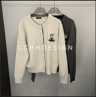 针织开衫 欧洲站女装 百搭休闲长袖 洋气卡通刺绣宽松时尚 2025年冬季