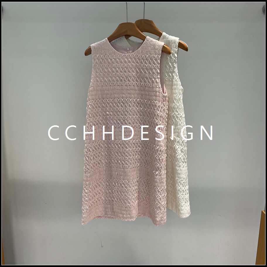 【询价私客服】夏季新款轻奢优雅风立体剪花针织镂空质感背心