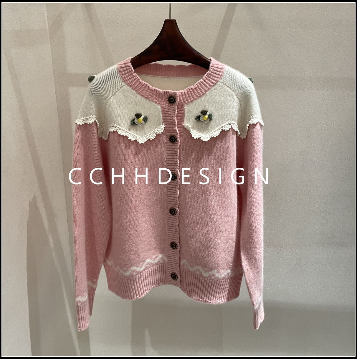 欧洲站女装2025冬季新款洋气时尚气质百搭宽松拼接山羊绒针织开衫