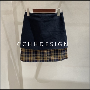 时尚 欧洲站女装 韩版 新款 拼接设计气质减龄宽松百搭半身裙 2025冬季