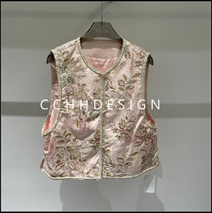 新中式 新款 重工刺绣马甲蕾丝花边国风坎肩减龄 2026春季 欧洲站女装