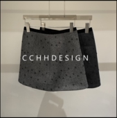 2025冬季 新款 波点气质修身 欧洲站女装 显瘦百搭时尚 高级感半身短裙