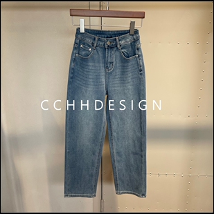 2026春季 休闲长裤 新款 女百搭时尚 显瘦 高腰直筒牛仔裤 欧洲站女装