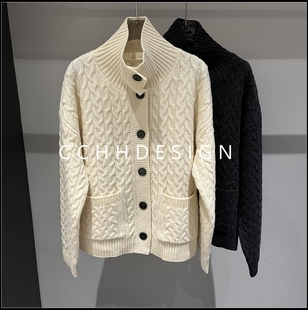 2025冬季 休闲羊毛针织开衫 新款 时尚 外套 宽松显瘦百搭款 欧洲站女装