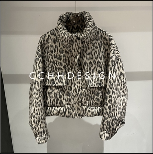 宽松显瘦百搭时尚 新款 休闲慵懒风豹纹羽绒外套 2025冬季 欧洲站女装