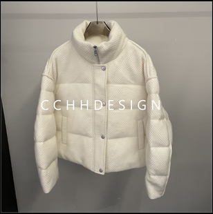 小众高级休闲格子连帽保暖气质羽绒服外套 新款 欧洲站女装 2025冬季