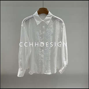 欧洲站女装2026春季新款轻奢风重工刺绣衬衫女长袖翻领宽松设计感