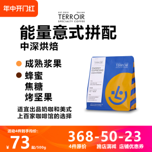 tcr能量意式拼配咖啡豆中深度烘焙新鲜烘焙咖啡粉黑咖啡现磨250g