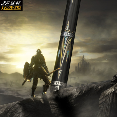 Jflowers黄金甲JF20-26G大头杆花式九球杆1/2分体式球杆台球用品