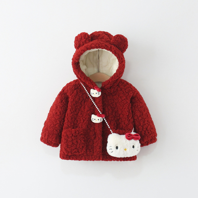 女童棉服冬季加厚加绒