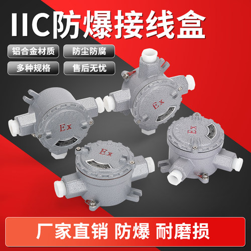 隔爆2C级CT6防爆接线盒 螺纹盖板 防爆三通 IIC四吊盖防爆接线盒