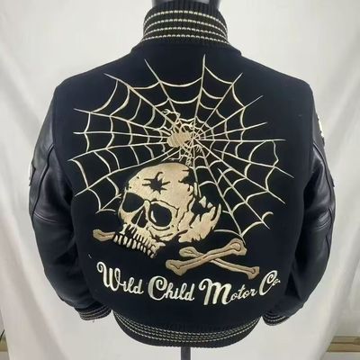 旧子出品东洋骷髅蜘蛛棒球服Cleanfit单品修身立领vibe短款外套男