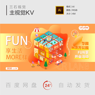 商场购物中心周年庆典购物节潮流美好生活促销主视觉背景展板KV